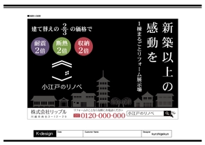 K-Design (kurohigekun)さんの戸建ての工事中、養生に貼る広告デザインへの提案