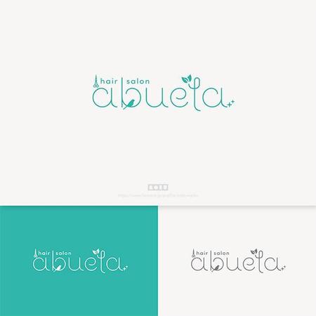  nobuworks (nobuworks)さんの美容室「abuela」のロゴ　　読み方(アブエラ)への提案