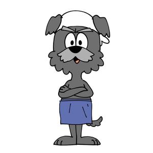 ももにくす ()さんのミニチユアシュナウザーBLACKのアメコミタッチのキャラクターへの提案