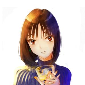 ぽーぽーあんだぎー ()さんの２８歳ウイスキー好き女子のSNS＆ブログの吹き出し用アイコンやイラスト制作への提案