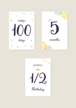 ゆき (Kimi_Design)さんの記念日フォト用の月齢（年齢）カード16枚のデザインへの提案