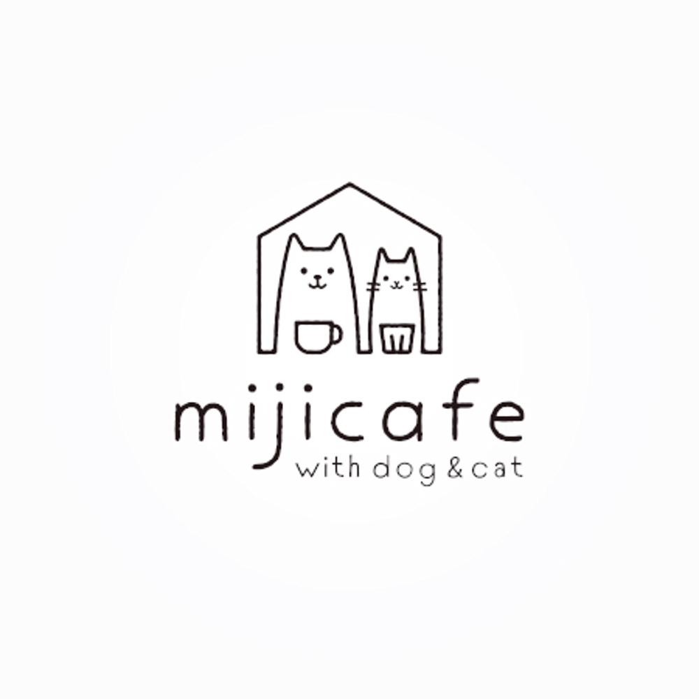 ペット同伴可能なカフェ「mijicafe」のロゴ