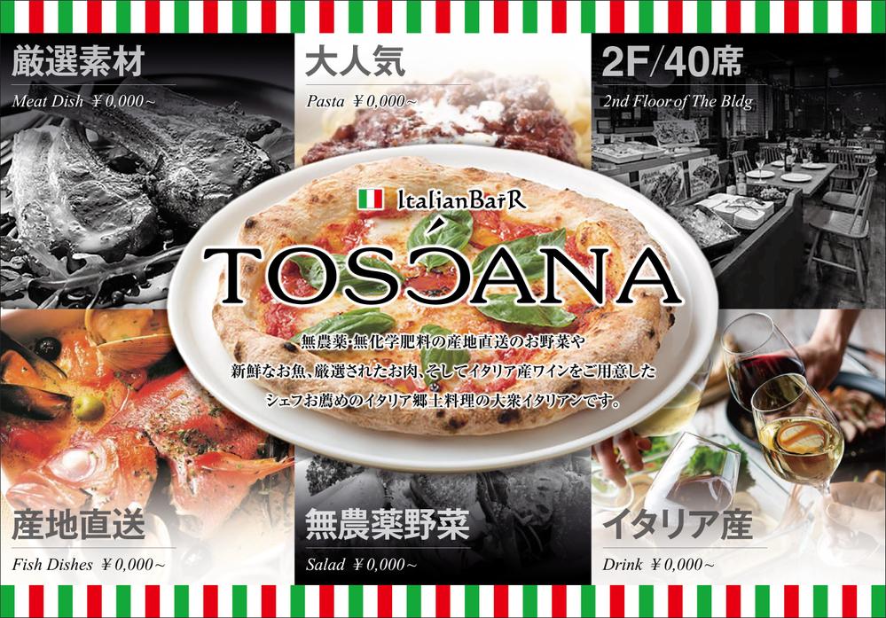 創業28年お魚ワインバル・イタリアン「TOSCANA」の看板製作