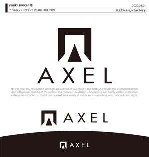 K'z Design Factory (kzdesign)さんのアパレルショップサイトの「AXEL」のロゴへの提案