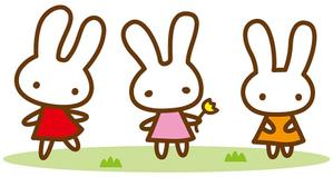 みづのね しづく (shizuku45)さんの新規開業する耳鼻科のクリニックの「うさぎの三姉妹」のキャラクターデザインへの提案