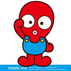 DESIGN-151A (non-wataboushi)さんの「たこ」の、おとぼけかわいいキャラクターへの提案