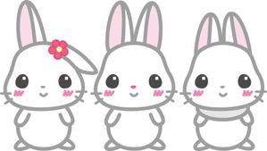 pit2005さんの新規開業する耳鼻科のクリニックの「うさぎの三姉妹」のキャラクターデザインへの提案