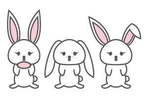 mau (mau_)さんの新規開業する耳鼻科のクリニックの「うさぎの三姉妹」のキャラクターデザインへの提案