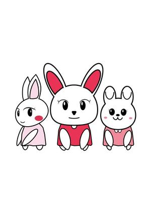 tatuya.h (05250704nahochi)さんの新規開業する耳鼻科のクリニックの「うさぎの三姉妹」のキャラクターデザインへの提案