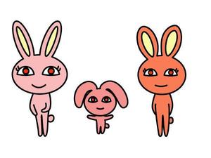 市原 稔也 (haniwa-hana)さんの新規開業する耳鼻科のクリニックの「うさぎの三姉妹」のキャラクターデザインへの提案