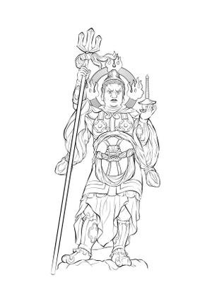 wood_moons (wood_moons)さんの寺院の御朱印のキャラクター２　毘沙門天様への提案