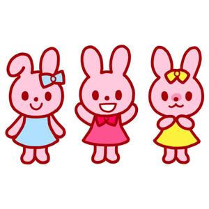カトウナオコ (katonao)さんの新規開業する耳鼻科のクリニックの「うさぎの三姉妹」のキャラクターデザインへの提案
