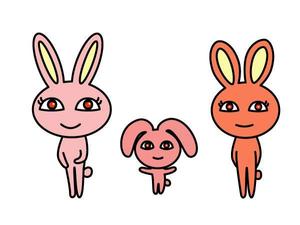 市原 稔也 (haniwa-hana)さんの新規開業する耳鼻科のクリニックの「うさぎの三姉妹」のキャラクターデザインへの提案