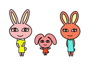 市原 稔也 (haniwa-hana)さんの新規開業する耳鼻科のクリニックの「うさぎの三姉妹」のキャラクターデザインへの提案