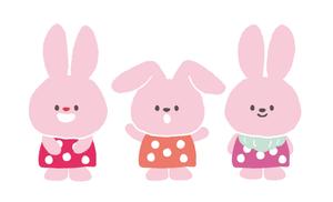 ハナイ (871naho)さんの新規開業する耳鼻科のクリニックの「うさぎの三姉妹」のキャラクターデザインへの提案