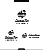 queuecat (queuecat)さんのキャンプ場「OutdoorFunキャンプフィールド」ロゴとロゴマークの一体化したものへの提案