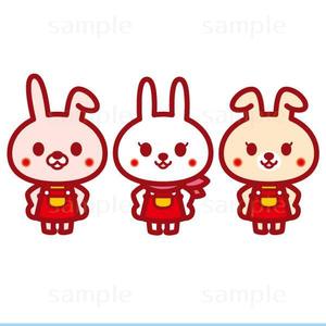 THE_watanabakery (the_watanabakery)さんの新規開業する耳鼻科のクリニックの「うさぎの三姉妹」のキャラクターデザインへの提案