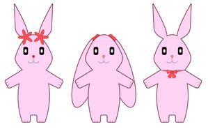 森つばき ()さんの新規開業する耳鼻科のクリニックの「うさぎの三姉妹」のキャラクターデザインへの提案