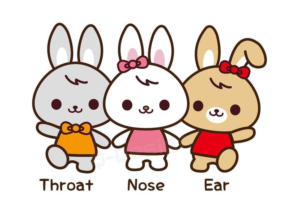 新規開業する耳鼻科のクリニックの「うさぎの三姉妹」のキャラクターデザイン