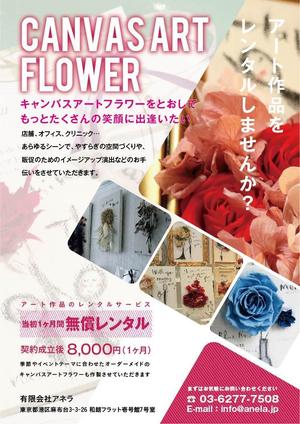 umewanさんのアート作品のレンタルサービスのチラシへの提案