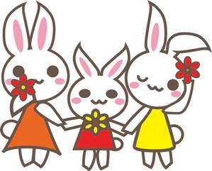 nako (nako_watashinohitujichan1)さんの新規開業する耳鼻科のクリニックの「うさぎの三姉妹」のキャラクターデザインへの提案