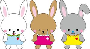 まさきた (masa-kita)さんの新規開業する耳鼻科のクリニックの「うさぎの三姉妹」のキャラクターデザインへの提案
