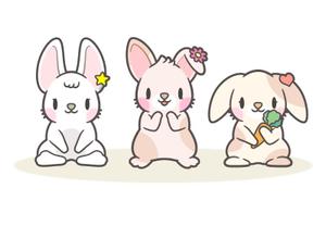 aureolin86 (aureolin86)さんの新規開業する耳鼻科のクリニックの「うさぎの三姉妹」のキャラクターデザインへの提案