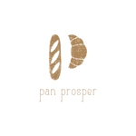 Q (Gi__________)さんのパン屋「pan prosper」のロゴへの提案
