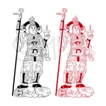OGR Lab (one_giant_reptile)さんの寺院の御朱印のキャラクター２　毘沙門天様への提案