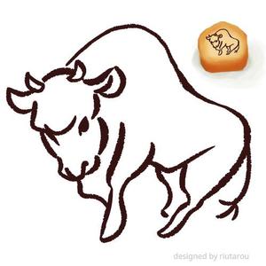 riutarou ()さんの来年の干支「丑（うし）」のシンプルなイラストへの提案