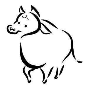 sasakoporation ()さんの来年の干支「丑（うし）」のシンプルなイラストへの提案