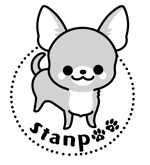 守山アヤコ (xonoix)さんのペットサロン看板犬のイラストロゴへの提案