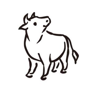 bandanaさんの来年の干支「丑（うし）」のシンプルなイラストへの提案