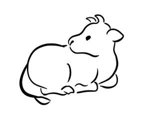 めめんともり (unkomori316)さんの来年の干支「丑（うし）」のシンプルなイラストへの提案