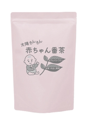 kotetu design (ayaiueo52)さんのカフェインフリー赤ちゃん番茶（チャック付スタンド袋の単色印字デザイン）への提案