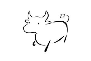 _ ()さんの来年の干支「丑（うし）」のシンプルなイラストへの提案