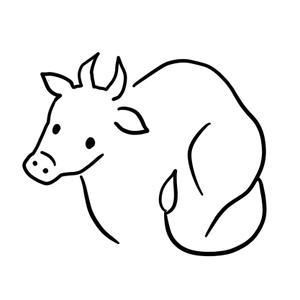 Kiki (kiki_1122)さんの来年の干支「丑（うし）」のシンプルなイラストへの提案