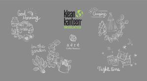 INES Design (Manis)さんの保温用マイボトル「Klean Kanteen」への手描き風イラストへの提案