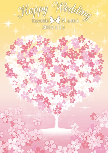 bukiyou (bukiyou)さんの【桜・春らしい】ウェルカムボード（フィギュア）の背景画像デザインへの提案