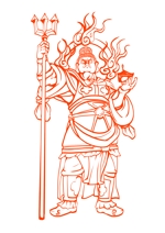 末広　渡 (shou-03)さんの寺院の御朱印のキャラクター２　毘沙門天様への提案