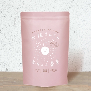 hashi = design (hashi_design)さんのカフェインフリー赤ちゃん番茶（チャック付スタンド袋の単色印字デザイン）への提案