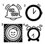 はこ (hako_ksdt)さんの目覚まし時計のボタンアイコンのデザインへの提案