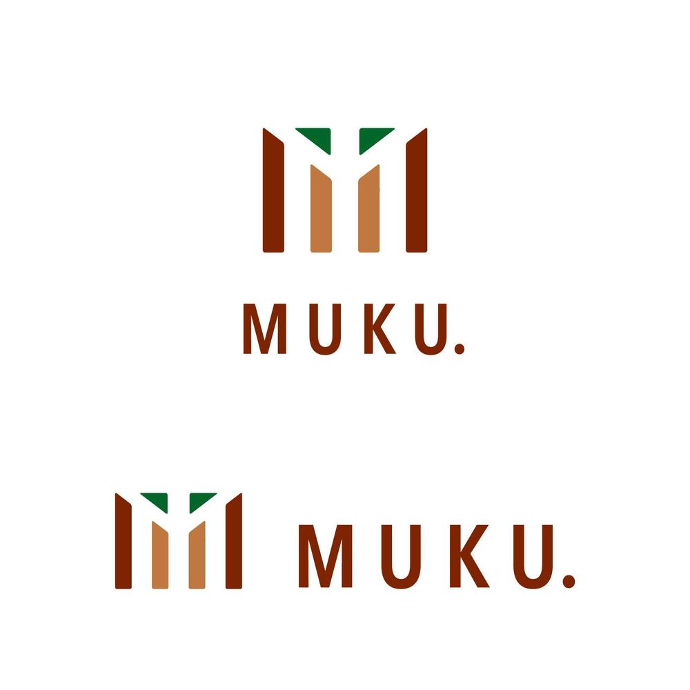 自然素材を使った新規住宅事業「MUKU」のロゴ