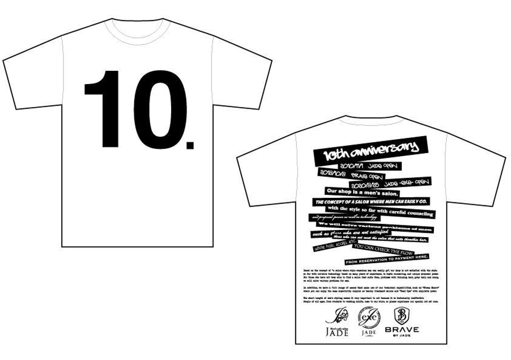メンズ美容室10周年記念Tシャツ作成