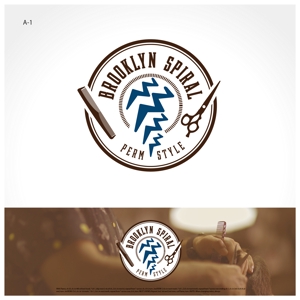 waganami (noses_design_company)さんのパーマヘアスタイル「ブルックリンスパイラル」のロゴへの提案