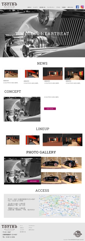 Yuuki (yuuki_mori)さんのカーミュージアムのトップページデザイン【1Pのみ】への提案
