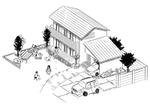 mugi (mg_toufu)さんのシンプルな家とお庭のイラストへの提案