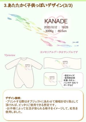 中光もえ(nakamitu moe) (bicolor_cat)さんの新生児のママへ。名入れ・出生時情報をメモリアルプリントするデザイン。への提案