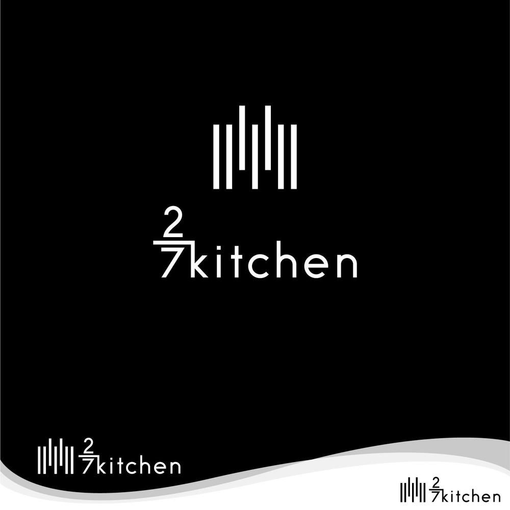 サンドウィッチショップ「２/７kitchen（ななぶんのにきっちん）」のロゴ