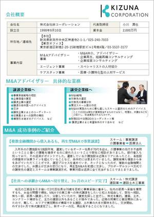 y_mat (y_mat)さんのM&A関連のDMに同封する会社案内への提案